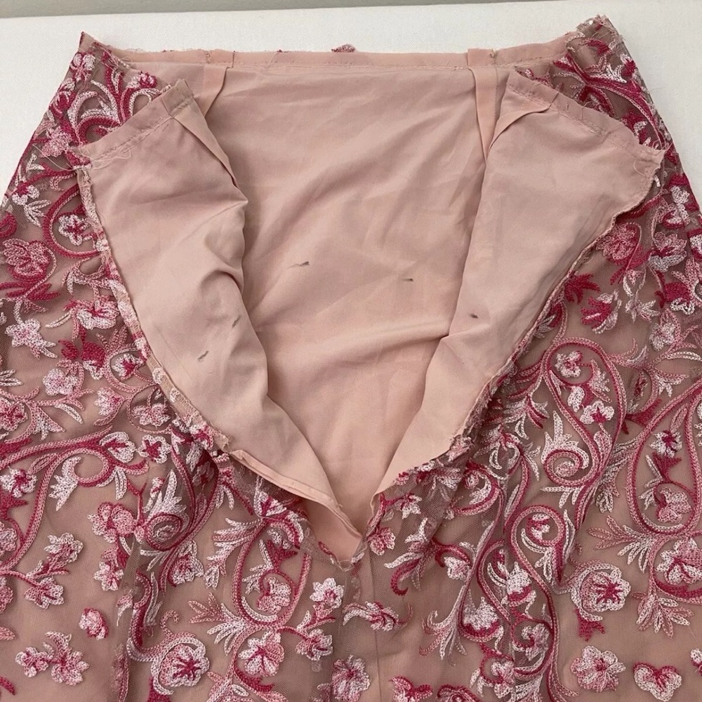 BCBG Maxazria Formal Dress 8 Pink Floral Embroidery Long Sexy Princess Prom - Picture 16 of 16